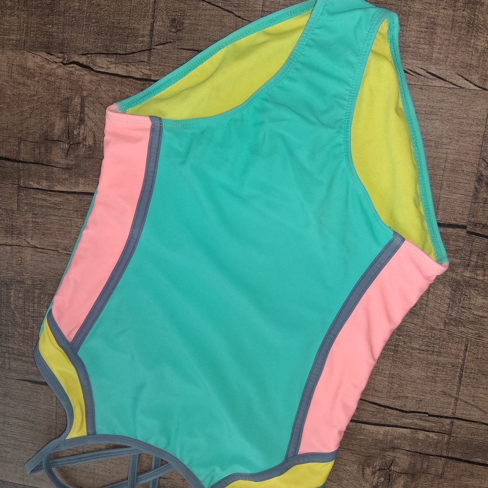 Wonder Nation Kids Swim One Piece - Aqua, Pink, Yellow